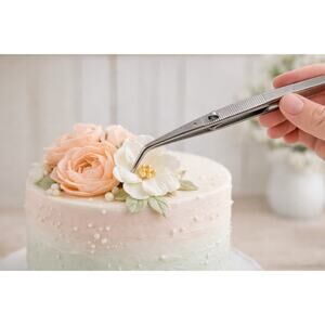 Aven Precision Tweezers 18-400 Bent Tip Locking Stainless Tool